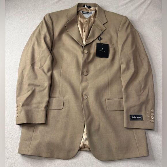 NWT Claiborne Men’s Blazer size 40R 100% Worsted Wool - Picture 1 of 15
